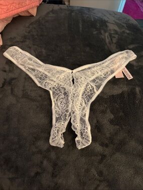 Victoria's Secret White Lace Thong